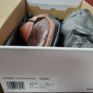 Klogs / Austin / Brown Flower Tool / Size 10 (Medium)